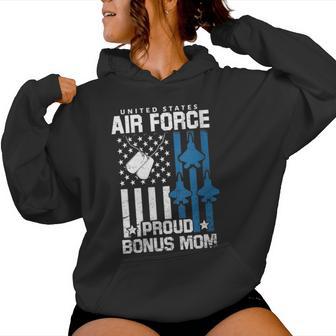 Proud Bonus Mom Of US Air Force Veteran USAF Family Matching Women's Hoodie | Mazezy