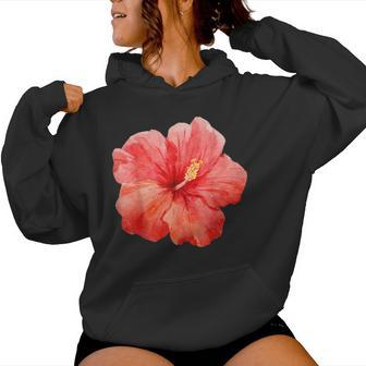 Red Hibiscus Flower Summer Women Hoodie - Thegiftio