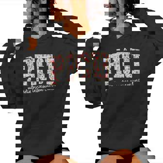 Retro Floral Picu Nurse Flower Pediatric Icu Nurse Rn Nurse Women Hoodie - Monsterry