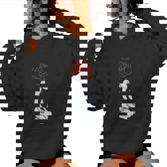 Rose Head Minimalist Surreal Woman Abstract Tattoo Art Women's Hoodie | Mazezy