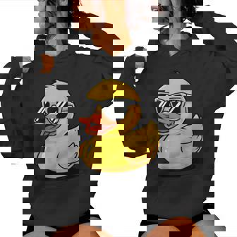 Rubber Duck With Sunglasses Women Hoodie - Monsterry