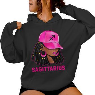Sagittarius Queen Loc'd Hair Black Woman Cap Zodiac Sign Women Hoodie | Mazezy