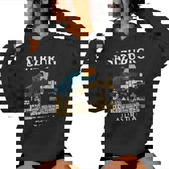 Salzburg Austria Retro Alpine Old Town Travel Austrian Music Women's Hoodie | Mazezy