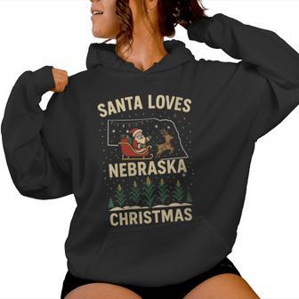 Santa Nebraska Shirt NE Sleigh Ride Holiday Lights Tee Women's Hoodie | Mazezy