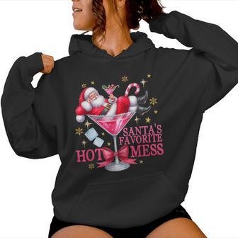 Santa's Favorite Hot Mess Woman Christmas Drink Women Hoodie - Thegiftio UK