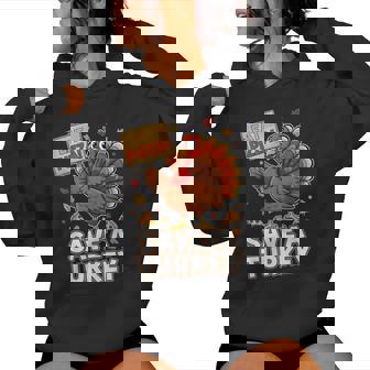 Save A Turkey Eat Pizza Thanksgiving Women Men Kids Women's Hoodie | Mazezy