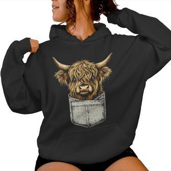 Scottish Highland Cow Messy Bun Scottish Highlander Cow Women Hoodie | Mazezy