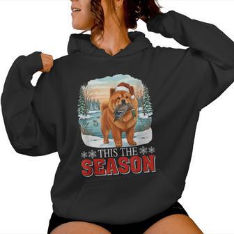 The Season Xmas Santa Chow Chow Hunting Duck Cute Hunter Women Hoodie - Thegiftio UK