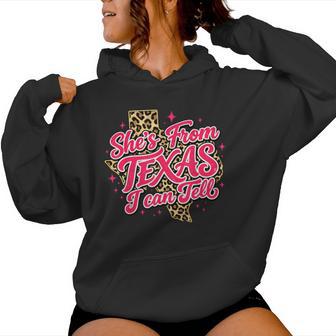 She's From Texas I Can Tell Retro Vintage Texas Girl Women Hoodie - Thegiftio UK
