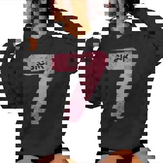 Sick Seven Meme Six Seven Sick 7 Birthday Bandage Women Hoodie | Seseable FR