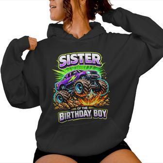 Sister Of The Birthday Boy Monster Truck Birthday Party Women Hoodie - Thegiftio UK