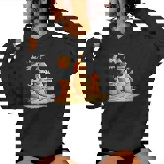 Smiling Sun And Sandcastle Adventure Women's Hoodie | Mazezy