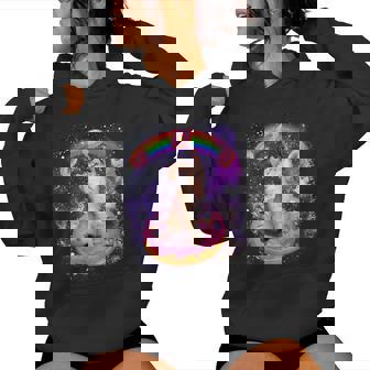 Space Cat Donut Rainbow Cat Galaxy Cute Kitty In Space Women Hoodie - Monsterry