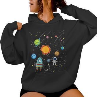 Space Planet Astronaute Geeksystèmeolaire Pour Enfants Garçons Filles Sweat à capuche femme - Cadeauxyz