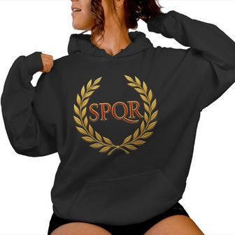 Spqr Imperio Romano -Enatus Populus Que Romanus Sudadera con capucha para mujer - Regaloses