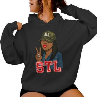 Stl 314 Hat Camo Black Woman St Louis Women Hoodie - Thegiftio UK