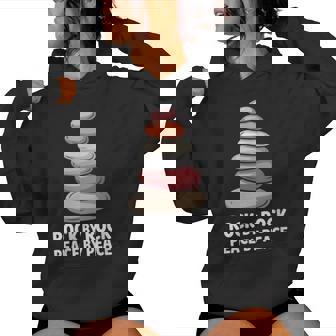 Stone Balance Stacker Rock By Rock Peace By Peace Women's Hoodie | Mazezy