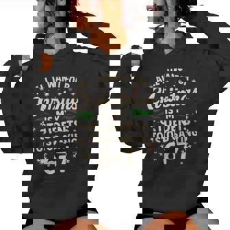 Students Saying 6-7 67 Six Seven Teacher Christmas Women Hoodie | Mazezy