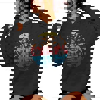 Surfboard Surfer Beach Palms Waves Surfing Boy Girl Surf Women's Hoodie | Mazezy