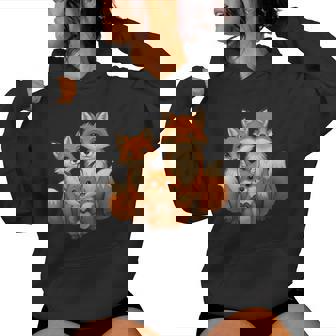 Süßer Fuchs Mit Mama & Papa Kapuzenpullover für Damen - Seseable