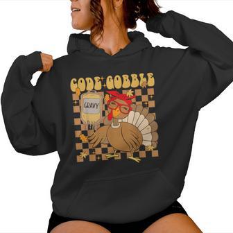 Thanksgiving Nurse Code Gobble Turkey Rn Cna Nurse Women Hoodie - Thegiftio