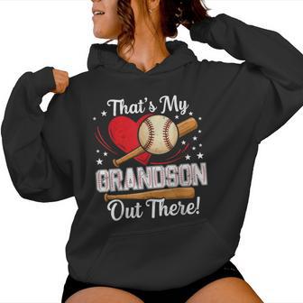 Thats My Grandson Out There Baseball Grandma Baseball Women Hoodie | Seseable UK