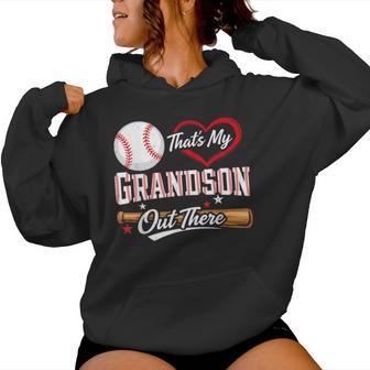 That's My Grandson Out There For Grandma Baseball Women Hoodie | Seseable UK