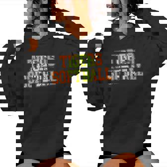 Tigers Softball Mom Orange Tiger Pride Softball Coach Tiger Women Hoodie | Seseable UK
