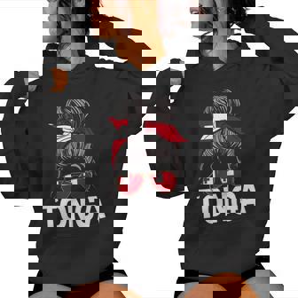 Tonga Girl Messy Hair Bun Tongan Women Women's Hoodie | Mazezy