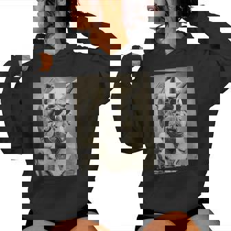 Triceratops With Sunglasses Retro Christmas Festive Women's Hoodie | Mazezy