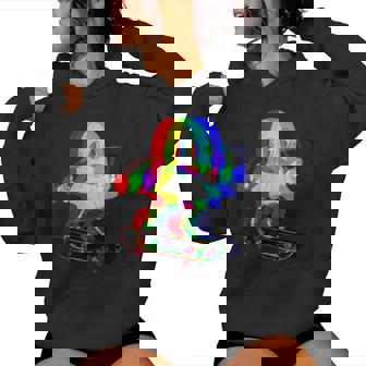Trippy House Music Ghost Halloween Techno Rave Skateboarding Women's Hoodie | Mazezy