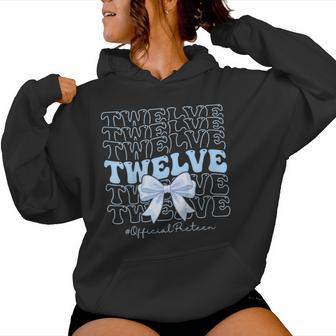 Twelve Official Pren Blue Bow 12Th Birthday Girl Women Hoodie - Thegiftio UK