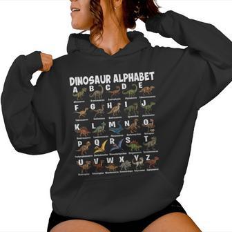 Types Of Dinosaurs Alphabet A-Z Dino Girls Boys Dinosaur Women Hoodie - Thegiftio UK