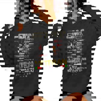 US Combat Afghanistan Veteran Vintage Flag Veterans Day Women's Hoodie | Mazezy