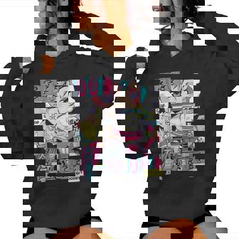 Vaporwave レトロ 90年代 日本アニメ 女の子とラーメン 美学 レディースパーカー - Kawaiitshirt