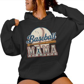 Vintage Baseball Mama Game Day Baseball Season Sports Mom Women Hoodie - Thegiftio