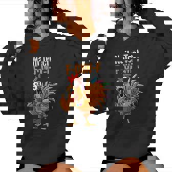 Vintage F-Caw-F Chicken Nail Tech Thanksgiving Turkey Women's Hoodie | Mazezy