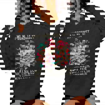 Vintage Gnome Quilt For Besties Sewing Quilting Friends Women's Hoodie | Mazezy