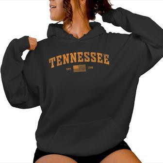 Vintage Tennessee Tn City Orange Usa Flag 1796 For Woman Women Hoodie - Thegiftio UK