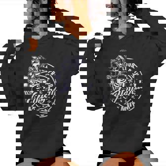 Volleyball Mom Skeleton Drinking Coffee Loud Proud Mother Women Hoodie | Seseable UK