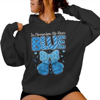 We Wear Ribbon Blue Boxing Gloves Diabetes Awareness Girls Women's Hoodie | Mazezy