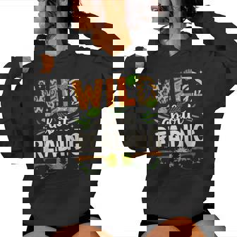 Wild About Reading Librarian Teacher Student Reading Lover Women Hoodie - Thegiftio