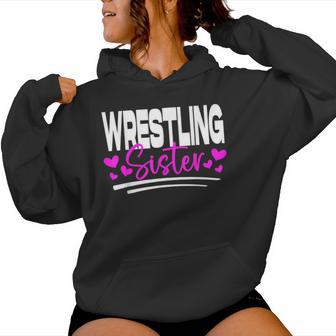 Wrestling Sister Cute Heart For Wrestling Fans Women Hoodie - Monsterry