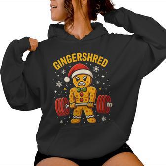 Xmax Gym Gingerbread Man Costume Cool Gingershred Christmas Women Hoodie - Monsterry