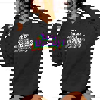 Yes Daddy For Naughty Daddy's Girl Retro Regenbogen Kapuzenpullover für Damen - Seseable