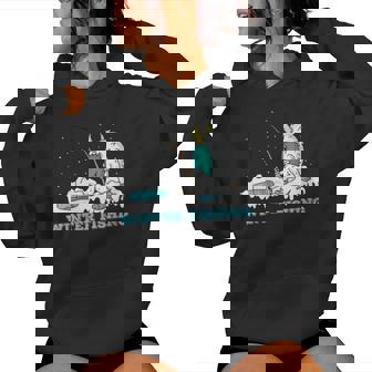 Yeti Polar Bear Ice Fishing In Winter At The Water Women's Hoodie | Mazezy