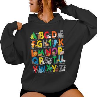 Zoo Animal Alphabet Abcs Learning Letters Boys Girls Women Hoodie - Thegiftio UK