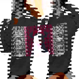 コケット リボン シュナウザー 女の子 犬 ママ 母の日 ピンク レディースパーカー - Kawaiitshirt