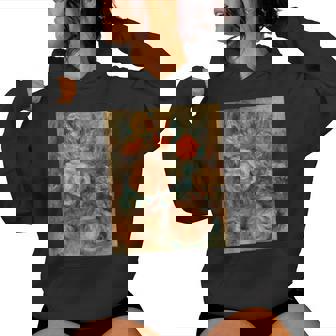 バラの花束 ルノワール 印象派 カラフル絵画 レディースパーカー - Kawaiitshirt