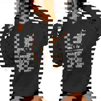 ヤギの動物愛の花 レディースパーカー - Kawaiitshirt